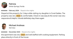 Cleaned Airbnb property by Miami EXP Cleaning showcasing eco-friendly practices and guest satisfaction testimonials.